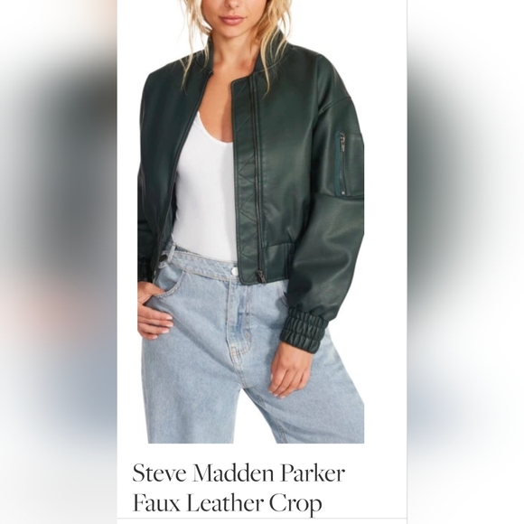 Steve Madden Parker Bomber Green Size Small NWT - Picture 1 of 14